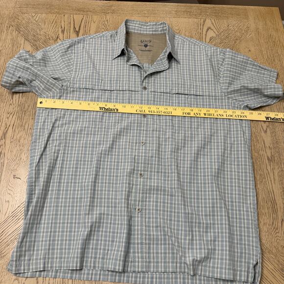 Arrow Men’s Large Checkered Short Sleeve Button Front Shirt Top - Picture 4 of 7